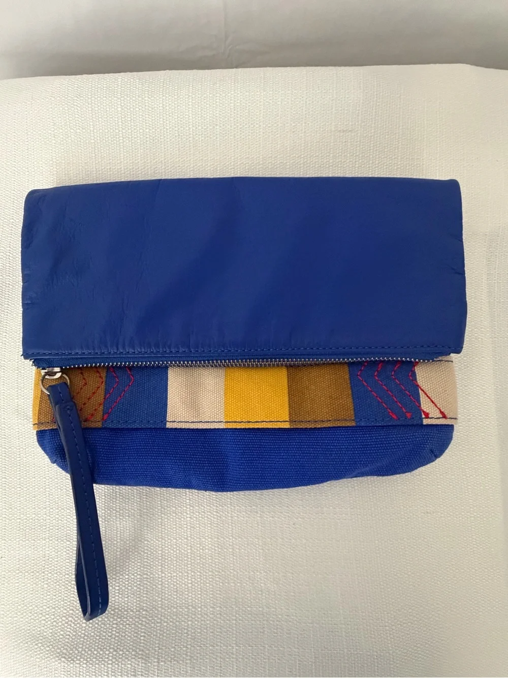 Nixon Tribu Clutch Blue Canvas Leather Wristlet Bag (F272)